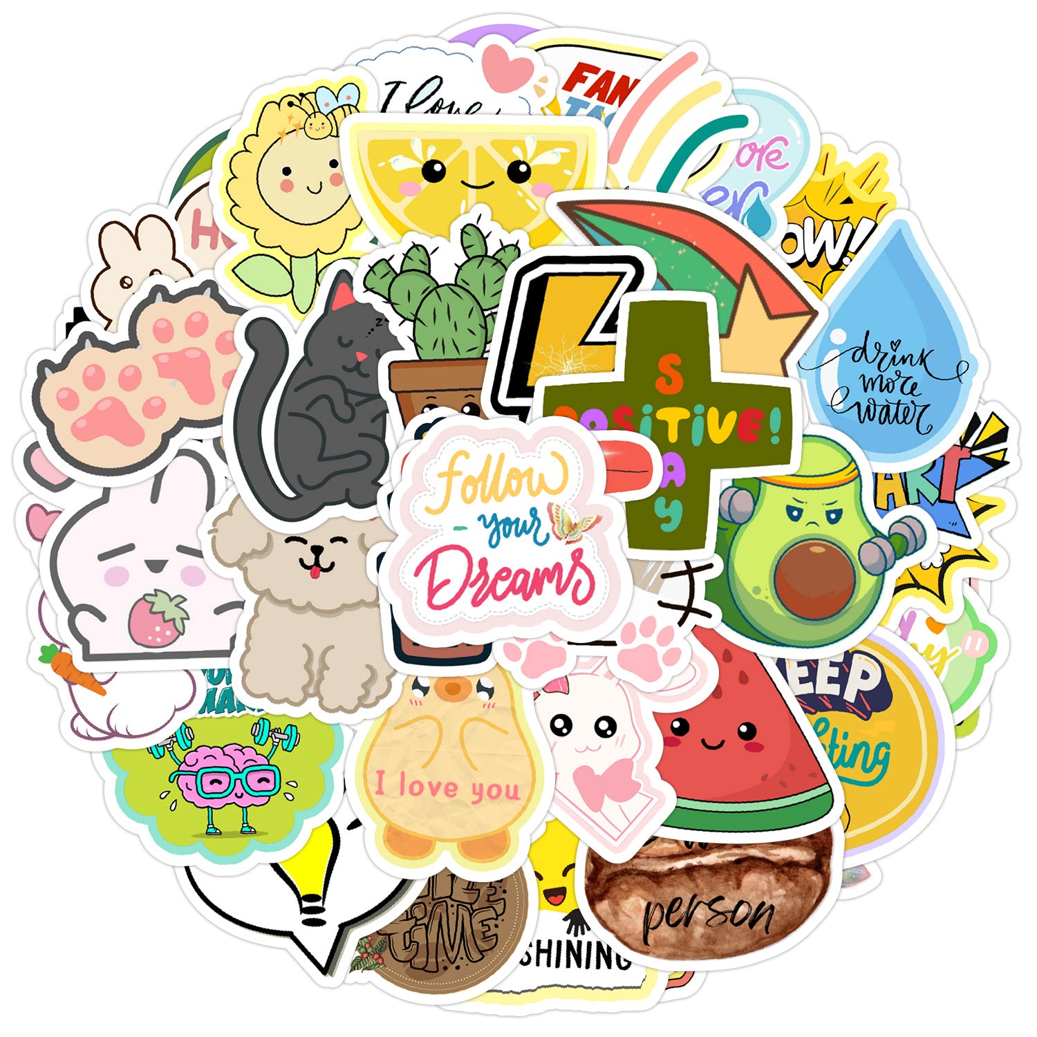 Wholesale 50pcs cute graffiti stickers waterproof decorative stickers